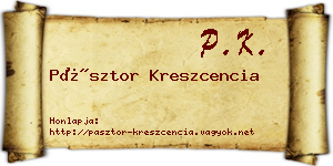 Pásztor Kreszcencia névjegykártya